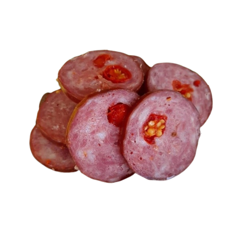 Salame c/pimenta biquinho - Salumeria prima arte – peso aprox.. 320 g.